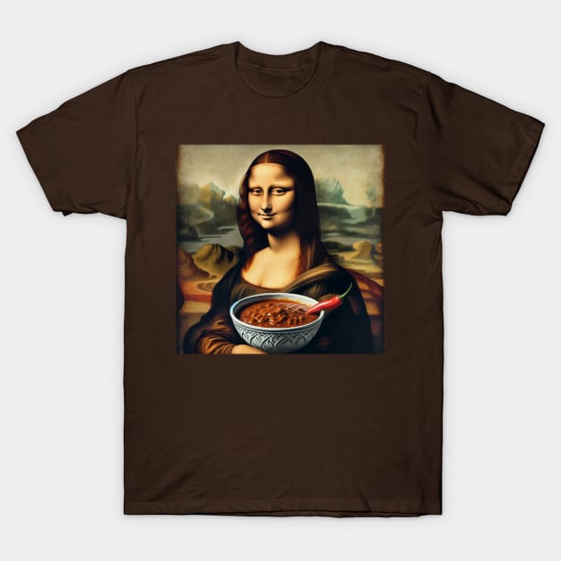 Mona Lisa's Chili Delight Tee - National Chili Day Special T-Shirt by Edd Paint Something